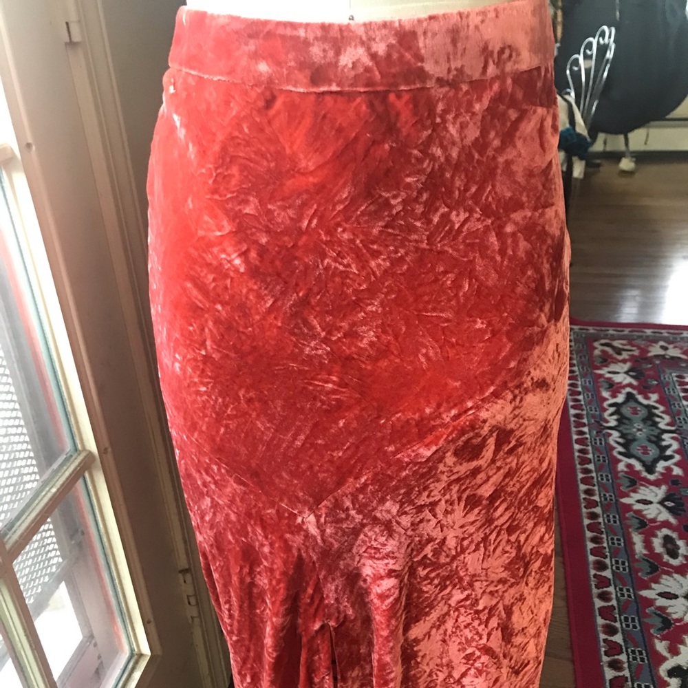 Anthropologie Maeve crushed velvet skirt